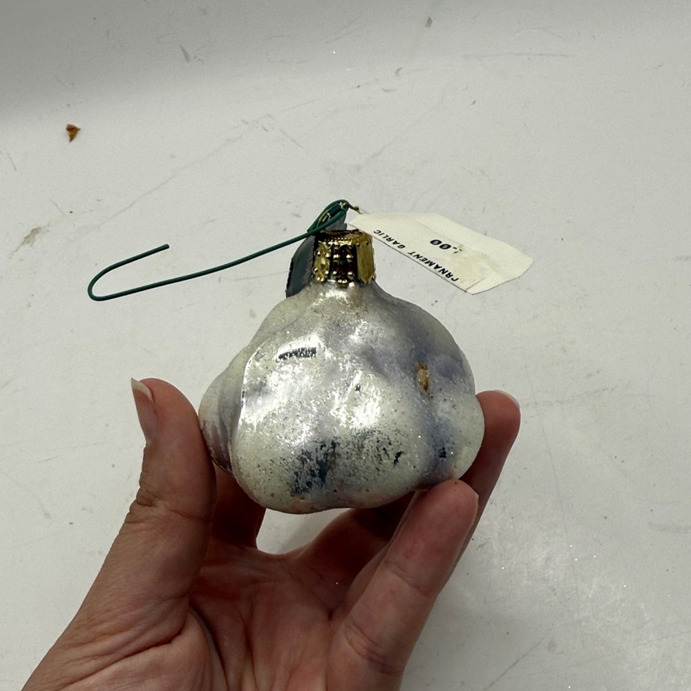 NWT Christborn Glass Christmas Ornament Garlic Food Collectible Decor